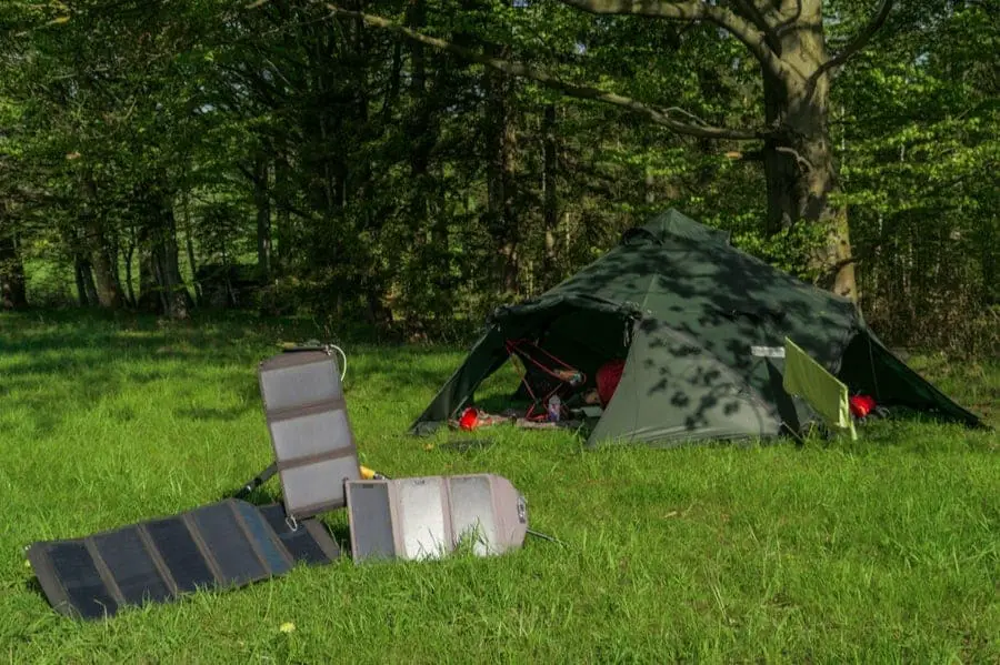 Camping Tent with Portable Solar Panels