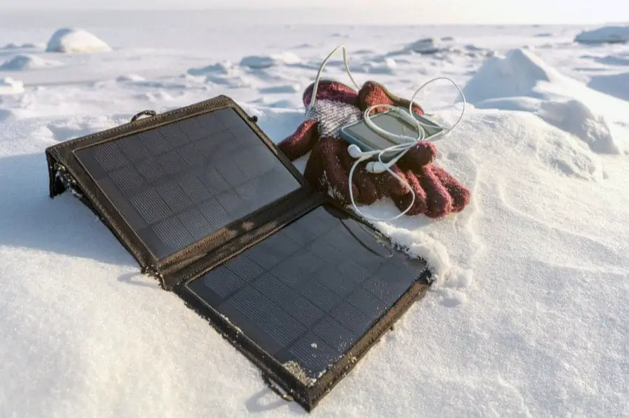 Solar Charger in Snow