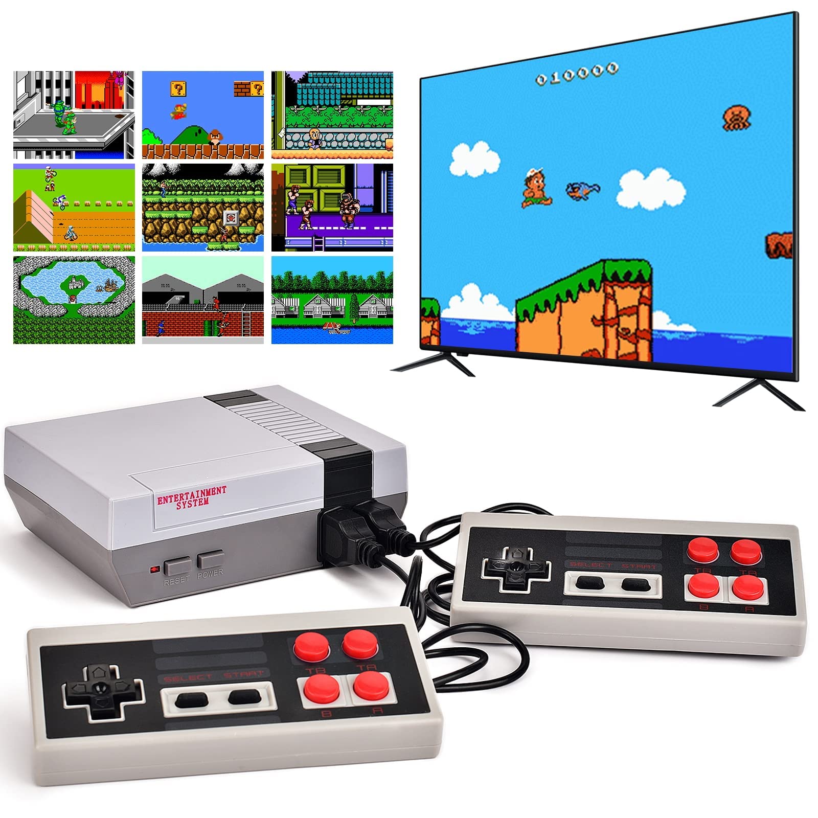 HAndPE Retro Classic Mini Game Console Childhood Game Consoles Built-in 620 Game(Some are Repeated) Dual Control 8-Bit Handheld Game Player for TV Video Bring Happy Childhood Memories AV Only